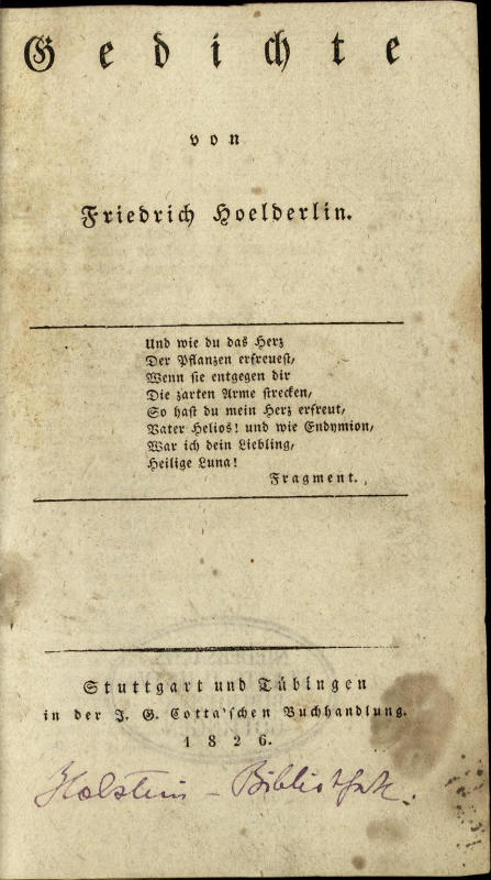 Hölderlin Gedichte Titelblatt